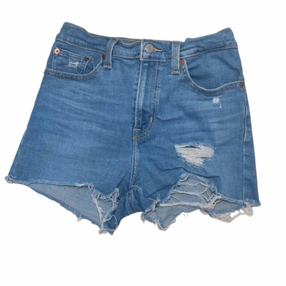 Levi’s High Rise Distressed Cutoff Denim Shorts Size 27